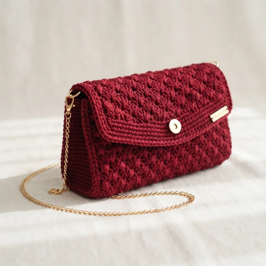 Sac bordeaux à chaîne dorée