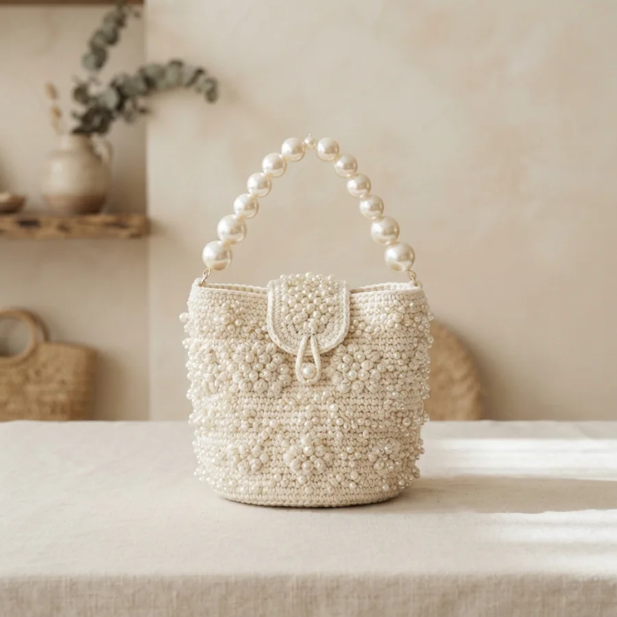 Sac perlé ivoire